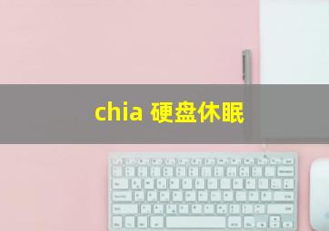 chia 硬盘休眠